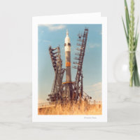 Installation von Soyuz Raumfahrzeug in Bajkonur
