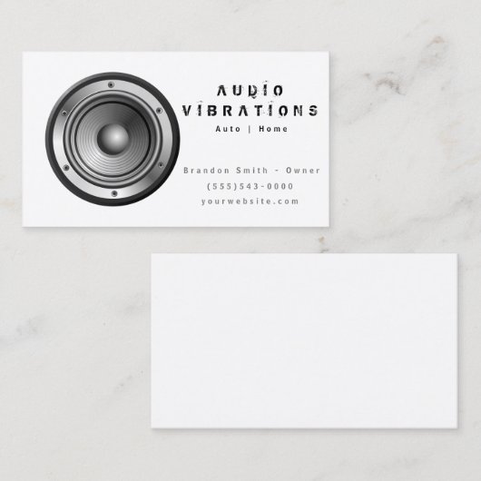 Installation von White Audio Stereo Visitenkarte (Vorne/Hinten)