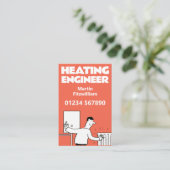 Installations-Boiler und Heizungstechniker Visitenkarte (Stehend Vorderseite)