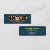 Installations-Service-Icons Blaue Blasen Klempner Mini Visitenkarte (Vorne/Hinten)