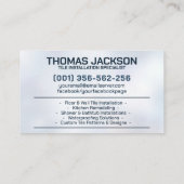 Installations- und Aufbereitungsdienste Visitenkarte (Rückseite)