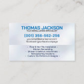 Installations- und Aufbereitungsdienste Visitenkarte (Rückseite)