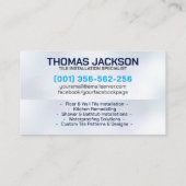 Installations- und Aufbereitungsdienste Visitenkarte (Rückseite)