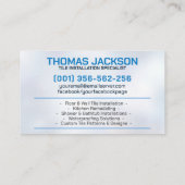 Installations- und Aufbereitungsdienste Visitenkarte (Rückseite)