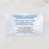 Installations- und Aufbereitungsdienste Visitenkarte (Rückseite)