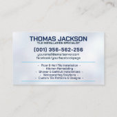 Installations- und Aufbereitungsdienste Visitenkarte (Rückseite)