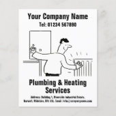 Installations- und Heizungsleistungen Cartoon Desi Flyer (Vorne)