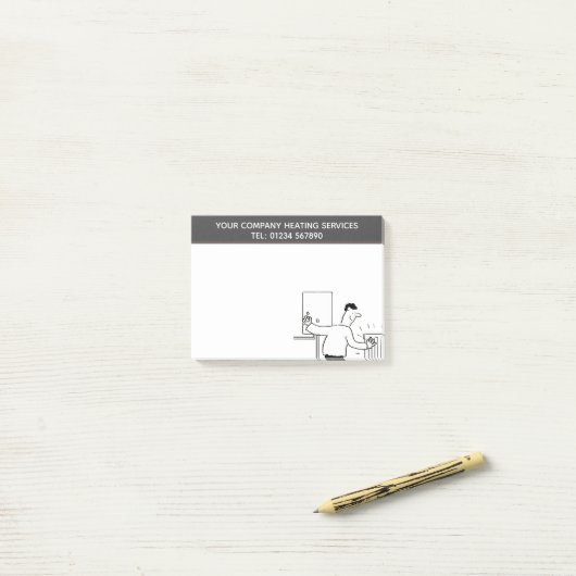 Installations- und Heizungsleistungen, Heizungsing Post-it Klebezettel (Auf Schreibtisch)