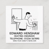 Installations- und Heizungstechniker Quadratische Visitenkarte (Vorderseite)