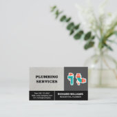 Installationsdienste | Pipe Wrench Leaky Pipe Icon Visitenkarte (Stehend Vorderseite)