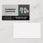 Installationsdienste | Pipe Wrench Leaky Pipe Icon Visitenkarte (Vorne/Hinten)