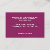 Installationsdienste Visitenkarte (Rückseite)