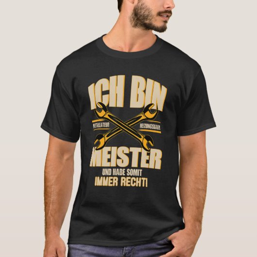 Installator Meister Radiator rechts T-Shirt (Vorderseite)