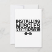 Installieren von Muskeln Bitte warten Sie die lust Dankeskarte (Vorderseite)