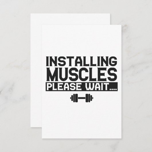 Installieren von Muskeln Bitte warten Sie die lust Dankeskarte (Vorne/Hinten)