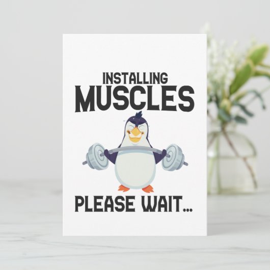 Installieren von Muskeln Bitte warten Sie Funny Pi Einladung (Stehend Vorderseite)