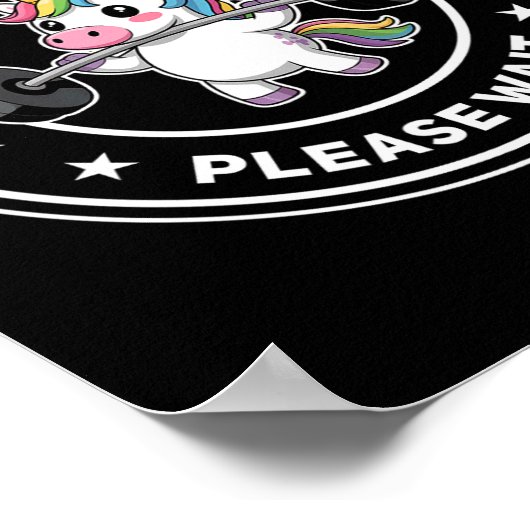 Installieren von Muskeln Bitte warten Sie Niedlich Poster (Ecke)