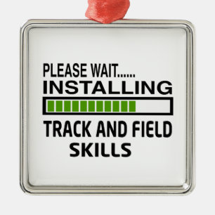 Installierung von Leichtathletik-Fähigkeiten Silbernes Ornament