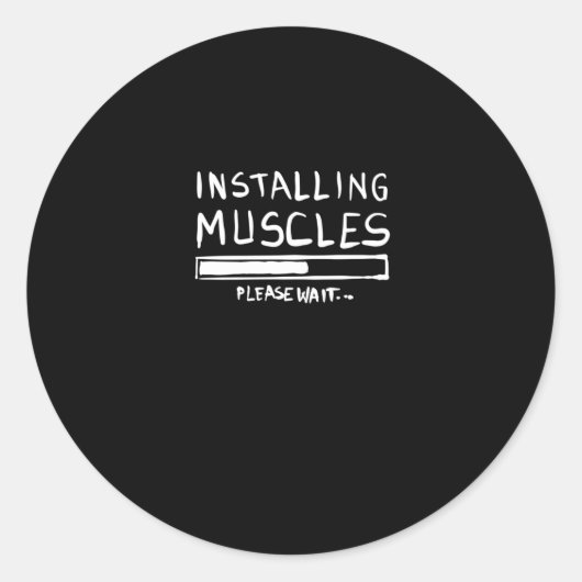 Installing Muscles Runder Aufkleber (Vorderseite)