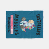 Installing Muscles Unicorn Weight Lifting Fitness Fleecedecke (Vorderseite (Horizontal))