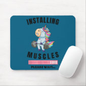 Installing Muscles Unicorn Weight Lifting Fitness Mousepad (Mit Mouse)