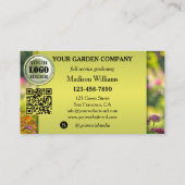 Instandhaltung des Gartendesigns Visitenkarte (Rückseite)