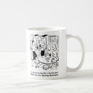 Instandhaltung von Autobahnen - Lebensdauer auf de Kaffeetasse