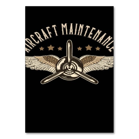 Instandhaltung von Luftfahrzeugen | Cooles Design Tischnummer (Rückseite)