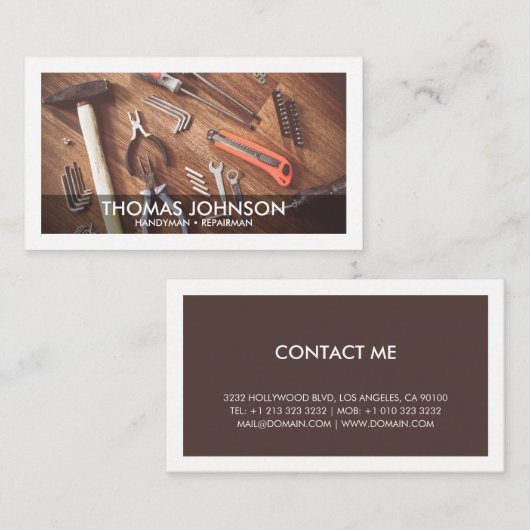 Instandhaltungsdienstmitarbeiter Visitenkarte (Vorne/Hinten)