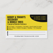 Instandsetzung des Auto für die Erholung im Straße Visitenkarte (Rückseite)