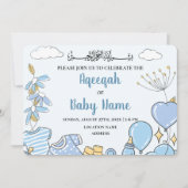 Instant bestellbare Baby Boy Aqeeqah Einladungskar Einladung (Vorderseite)