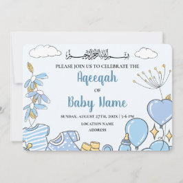 Instant bestellbare Baby Boy Aqeeqah Einladungskar Einladung