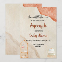 Instant Boho Cream Aqeeqah Aqiqah Einladungskarte Einladung