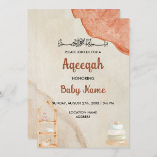 Instant Boho Cream Aqeeqah Aqiqah Einladungskarte Einladung