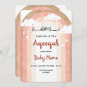 Instant Boho Rainbow Aqeeqah Aqiqah Invite Card Einladung (Vorne/Hinten)