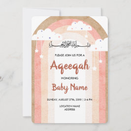Instant Boho Rainbow Aqeeqah Aqiqah Invite Card Einladung