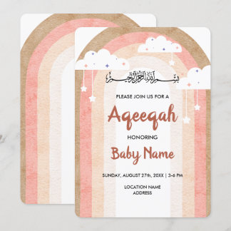 Instant Boho Rainbow Aqeeqah Aqiqah Invite Card Einladung