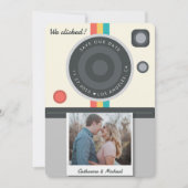 Instant Camera Couple-Foto Datum Position einzigar Save The Date (Vorderseite)