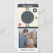 Instant Camera Couple-Foto Datum Position einzigar Save The Date (Vorderseite)
