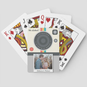 Instant Camera Couple-Foto Datum Position einzigar Spielkarten