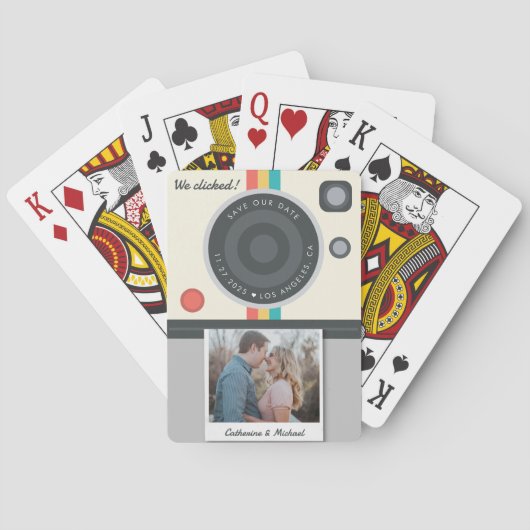 Instant Camera Couple-Foto Datum Position einzigar Spielkarten (Rückseite)