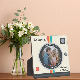 Instant Camera Couple Foto Einzigartiges Jubiläum Fotoplatte