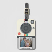 Instant Camera Couple Foto Einzigartiges Jubiläum Gepäckanhänger (Vorderseite Vertikal)