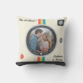 Instant Camera Couple Foto Einzigartiges Jubiläum Kissen (Vorderseite)