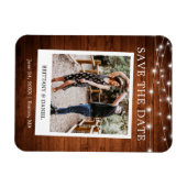 Instant Camera Foto Holzleuchten Save the Date Magnet (Horizontal)
