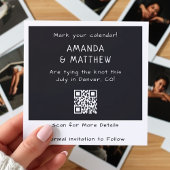 Instant Camera Foto QR Code Retro Hochzeit Save The Date