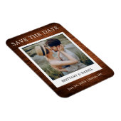 Instant Camera Style Foto Holz Save the Date Magnet (Rechte Seite)