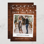 Instant Camera Style Foto Holzleuchten Save The Date (Vorne/Hinten)