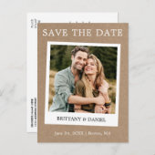 Instant Camera Style Foto Kraft Save the Date Postkarte (Vorne/Hinten)