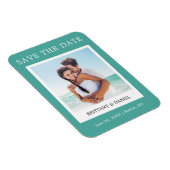 Instant Camera Style Foto Save the Date Aquamarin Magnet (Rechte Seite)